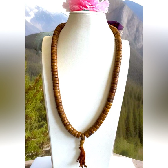 Vintage Brown 12mm yak bone 108 Tibetan rosary beads mala for prayers,meditation - Picture 1 of 10